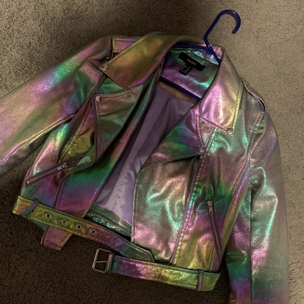 Forever 21 chrome jacket!